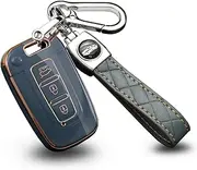 ontto Car Key fob Cover fit for Hyundai i30 ix35 Accent Tucson Elantra Sonata Veloster Genesis KIA Azera K7 Key case TPU Key Holder Keyring Keychain Protective Accessories 3 Buttons Gray