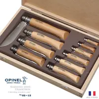 在飛比找蝦皮商城優惠-OPINEL 不鏽鋼折刀/櫸木刀柄 10把木盒收藏組 #00