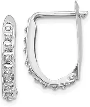 [Diamond2Deal] Women's 14k White Gold Diamond Hoop Earrings Gift