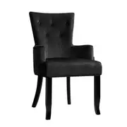 Artiss Dining Chair Velvet French Provincial Armch