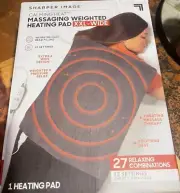 Sharper Image Calming Heat Massaging Weighted Heating Pad XXL-Wide 20”x24”