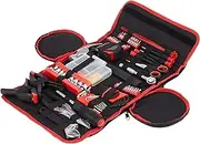 Stalwart 75-HT1086 Household Hand Tools, 86 Piece Tool Set With Roll-Up Bag, (Hammer, Wrench Set, Screwdriver Set, Pliers) - Great for the Home or Car Red
