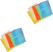 NUOBESTY 2sets Document Organizer A4 Size File Holder Button Pp Material Waterproof Tear-Proof Home Office Use 12pcs*2