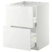 METOD / MAXIMERA base cab f sink+2 fronts/2 drawers, white/Ringhult white, 60x60x80 cm