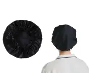 100% Pure Mulberry Silk Turban for Sleeping Night Sleeping Cap Hair Soft Bonnet Hats for Women-Black