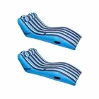 Aqua Leisure Key West Ultra Cushioned Lounge Pool Float with Pillow (2 Pack)