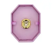 Swarovski Chunky Cocktail Ring Dulcis 55 USA 7 Gold and Huge Crystal Pink Box