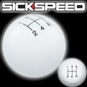 WHITE OL' SKOOL SHIFT KNOB FOR 5 SPEED SHORT THROW SHIFTER SELECTOR 12X1.75 K05 (for: Ford)