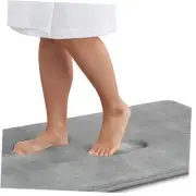 Memory Foam Bath Mat Non Slip Absorbent Super Cozy Velvet 17" x 24" Grey