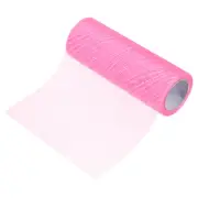 6" x 10 Yards Sheer Glitters Yarn Ribbon Nylon Wave Mesh Ribbon(Pink)