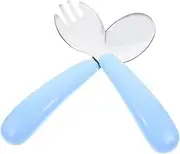 CHILDWEET Piece Boys and Girls Cutlery Set Boy Girl Fork and Spoon Kit Stainless Steel Handles for Feeding