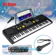 LCD Smart 61 Keys Electronic Keyboard Digital Piano Rechargeable with Microphone