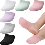 [Zuimei] 6 Pairs Toe Socks Women, No Show Socks Half-Topper Socks,Cotton Non Slip Half Socks Soft Half Cover Invisible Toe Topper Socks Seamless Liner Socks Toe Covers Socks for Women,