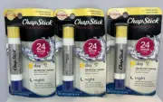 3 Chapstick Hydration Lock 24 Hour Care 2 in 1 Dual Ended Day/Night Non-Tinted