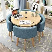 Modern Round Dining Table Set with 4 Chairs for Small Office Conference Room 31.5 inch Dining Room Furniture for Kitchen Lounge Living Room Modern Design and Comfort
