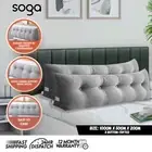 SOGA 2X 100cm Silver Triangular Wedge Pillow Headboard Bedside Tatami Cushion