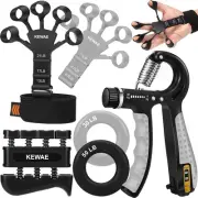 Grip Strength Trainer Kit 6 Pack with Finger Exerciser Hand Strengthener Forearm