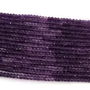 13 inch strand of natural Amethyst Round Faceted 3.5-4mm beads.