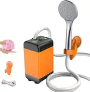 zolyet Camping Shower Pump with Digital Display Electric Portable Camping Shower 7800mAh & With Temperature Display