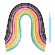 Paper Quilling Strips, 21.3" 5mm 50 Colors with Pen(Multicolor, 500 Strips)