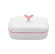 2PCS Home Bathroom Cute Double-deck Draining Hollow Out Design Layer Design Soap Storage Box Soap Box PINK COLOR