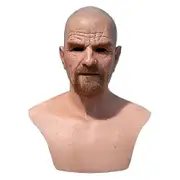 Realistic Old Man Mask Latex Halloween Cosplay Party Full Face Masks Headgear Yo