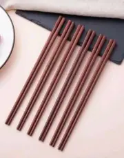 Chopsticks 6 pairs wooden set reusable natural chopsticks