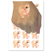 Chibi Pachycephalosaurus Dinosaur Temporary Tattoo Water Resistant Body Art Set