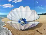 Environmental Tile Mural Kurt Burmann Climate Change Ceramic Backsplash KB014