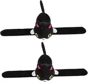 ABOOFAN 2pcs Plush Cat Slap Bracelet Funny Slap Bands Cartoon Pattern Wrist Wear Comfortable Party for Entertainment and Play