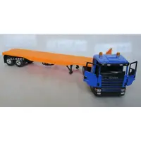 在飛比找蝦皮購物優惠-SCANIA T420藍色二軸拖頭+二軸平板車 1/43模型