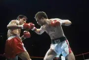 Bobby Czyz Moves In For The Punch Against Mustafa Hamsho Old Boxing Photo