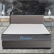 Dreamz Bedding Mattress Knitted Fabric, 18cm Thickness, Enhanced 6-Turn Coil System, HD Foam Tight Top, Medium Firm Coil Bedding, Breathable Top, 15Yrs Warranty, Double Size, White