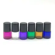 Mini Roll On Glass Bottle - 1ml Refillable Container Essential Oil Bottles 10Pcs