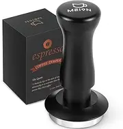 [MEION] Espresso Tamper 53.3mm Coffee Tamper, Calibrated Dual Spring Loaded Barista Tamper with Stainless Steel Base, Comes with aluminum storage pad (53.3MM, Black)