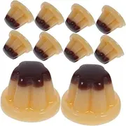 WEKAMOS 10pcs Mini Food Model Kit Realistic Simulation Mini Pudding Dollhouse Decoration for Creative Tiny Food Toys for Dollhouse Scenes and Collaborative Play