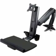 StarTech.com Sit Stand Monitor Arm - Desk Mount Sit-Stand Workstation up to 27inch VESA Display - Standing Desk Converter