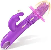 Vibrators Thrusting Vibrator for Women - 25CM Vibrator Dildo Adult Toys, Vibradores, Sex Toy Beaded Rabbit Vibrators with G Spot & Clitoris Stimulator, Female Sex Toys, Juguetes Sexuales (Purple)