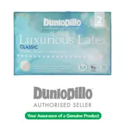 GENUINE DUNLOPILLO 2 Pack Classic Medium Profile & Feel Latex Pillow RRP $279.95