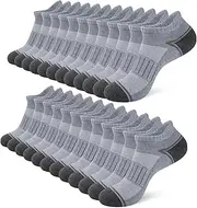 [Heatuff] 12 Pairs Men's Ankle Running Socks Cushioned Low Cut Athletic Sports Casual Tab Socks