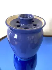 Cobalt Blue J. Merrithew POTTERY Vented GARLIC KEEPER Jar Ceramic Hand Thrown