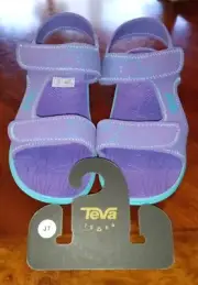 Teva J Tidepool Purple Scuba Splatter Unisex Sandals - Purple & Teal - Size 7