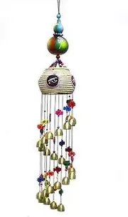 Wind Chimes Outdoor Creative Rattan Luck Wind Chime Feng Shui Ornaments Features Pendant Balcony Living Room Gourd-Shaped Decoration Memorial Wind Chime