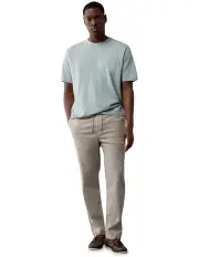 [American Eagle] Flex Linen-Blend Pull-On Athletic Fit Easy Pant in Dune Khaki