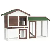 Large Rabbit Hutch 2 Storey Hutches Chicken Coop Waterproof Metal Run Wooden Cage Outdoor Pet House Guinea Pig Ferret Chinchilla Hamster
