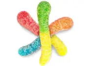 Albanese SOUR Mini Assorted Neon Gummi Worms Gummy Candy- 4.5lb Bag