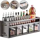 2 Tier Kitchen Storage Spice Rack Organiser Pantry Shelf wall-mounted/countertop