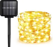 Solar String Lights Outdoor, 33 Feet 100 LEDs 8 Modes Solar Fairy Lights