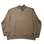 Polo Ralph Lauren Luxury Jersey Pullover Sweater Mens XL Brown Heather $228