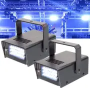2 Mini DJ Strobe Light Flash Light Disco Club Party Stage Effect Lighting 24 LED